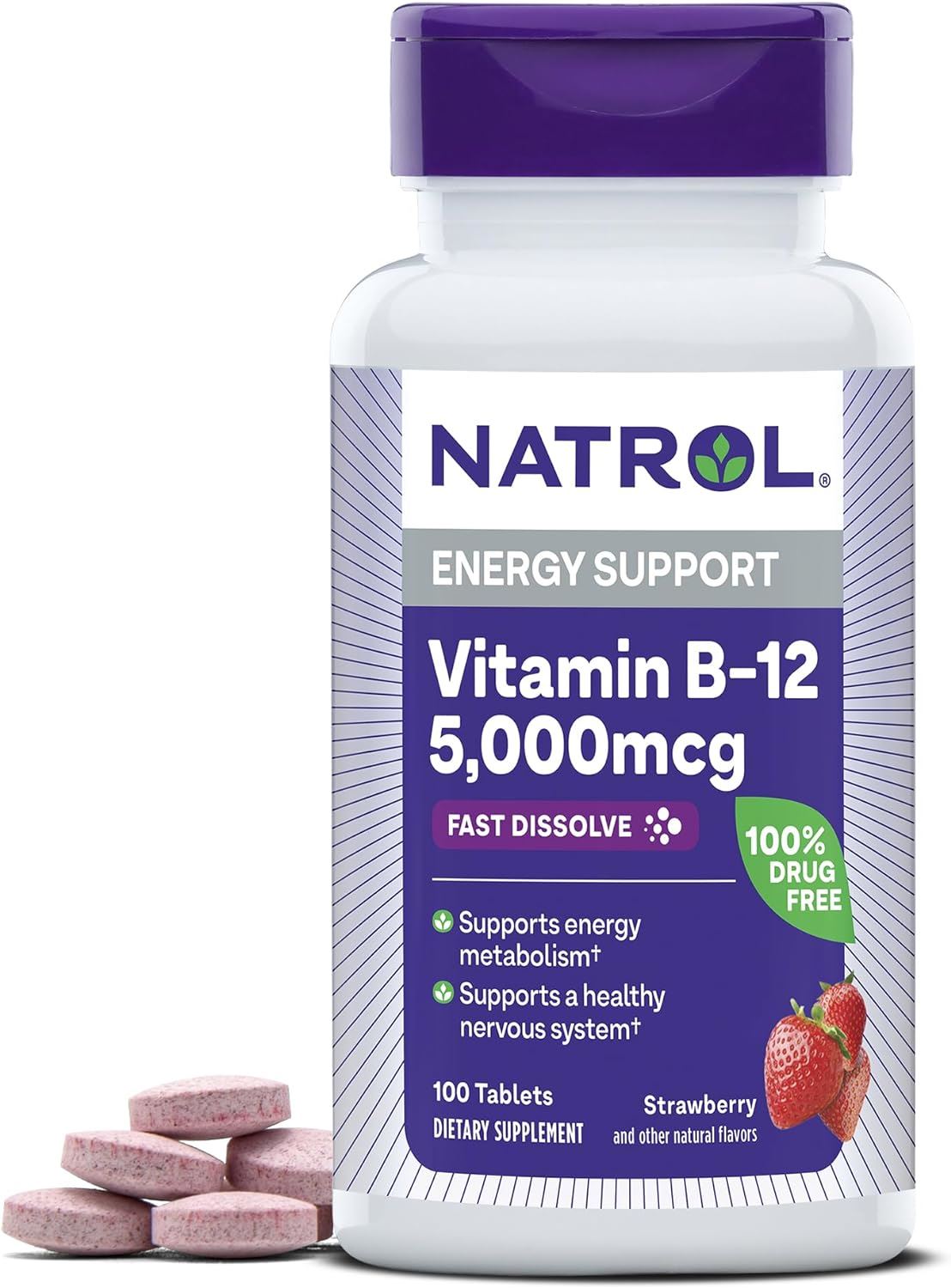 Natrol Vitamin B-12 Energy Support 5000 mcg 100 tabletas