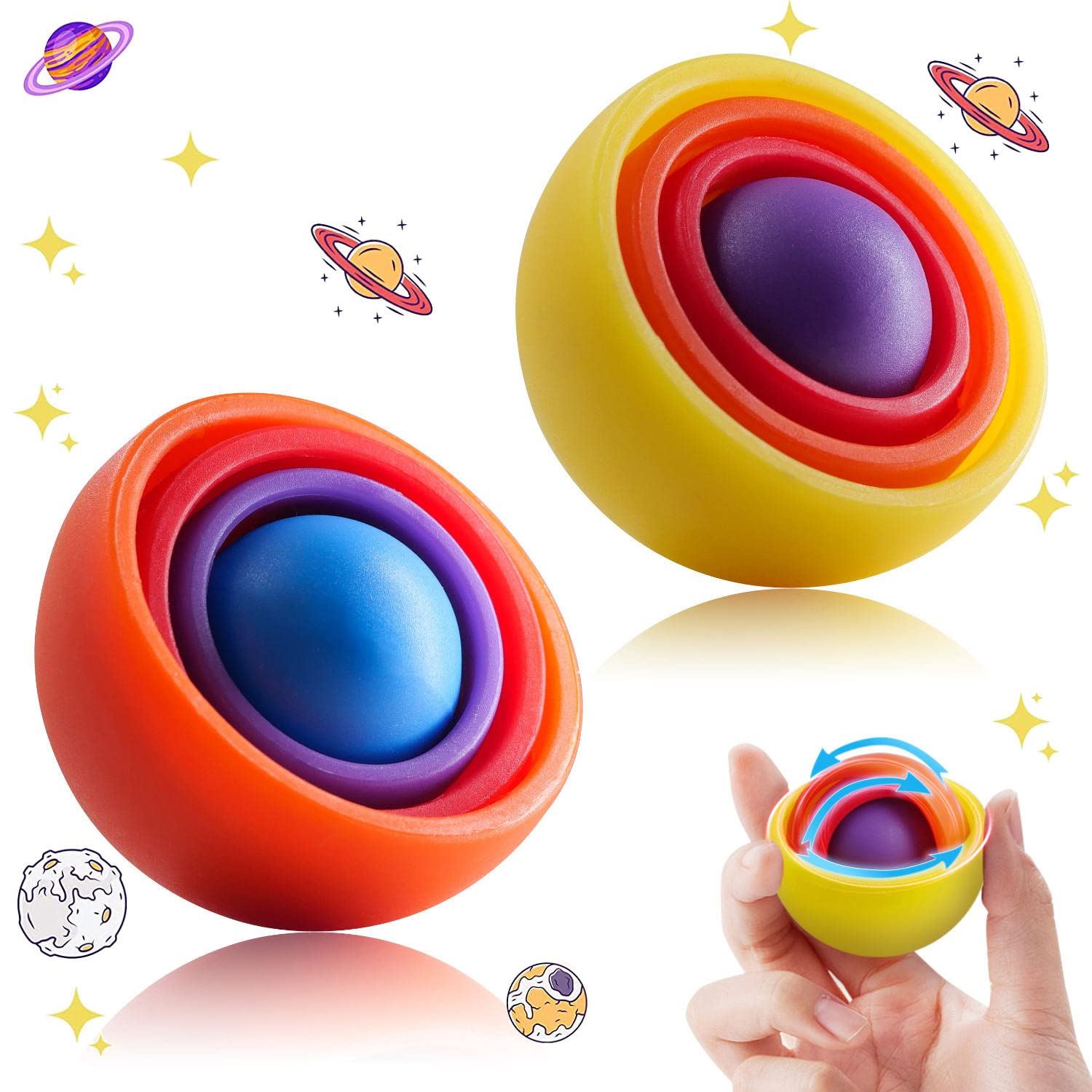 Pack de 2 Giroscopios Antiestrés Sensoriales para Niños y Adultos - SPINNERS