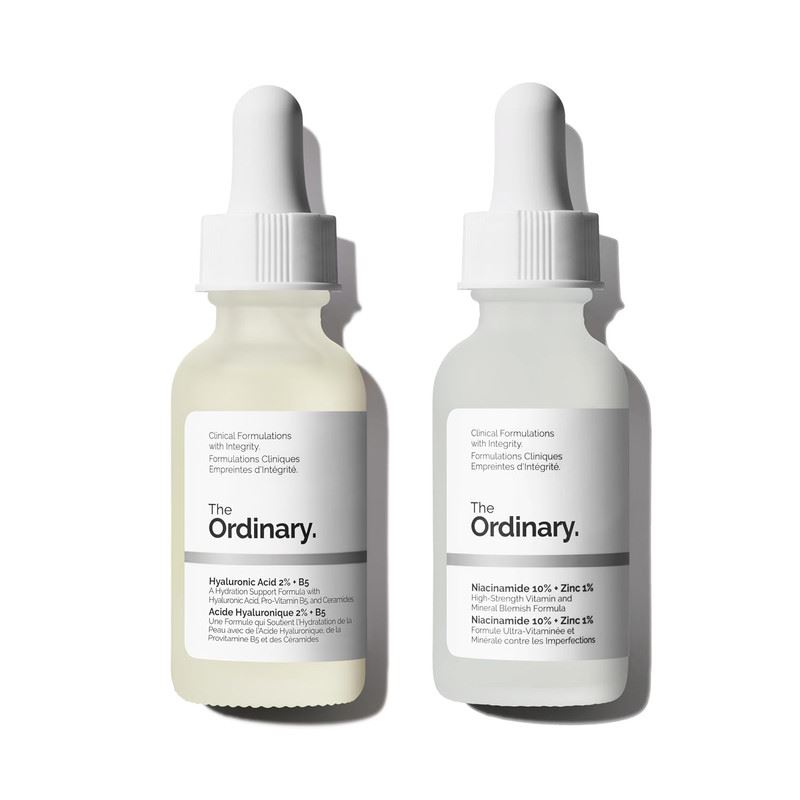 The Ordinary Set Dúo Niacinamida 10% + Ácido Hialurónico 2% (2 unidades)