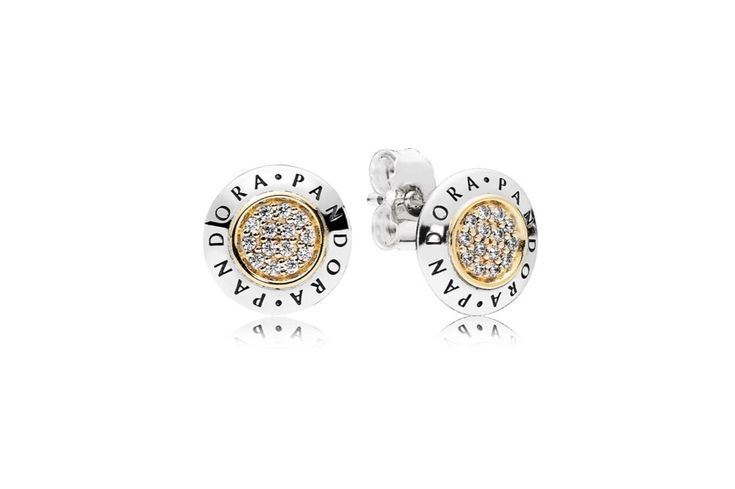 Aretes Pandora de boton en circulos