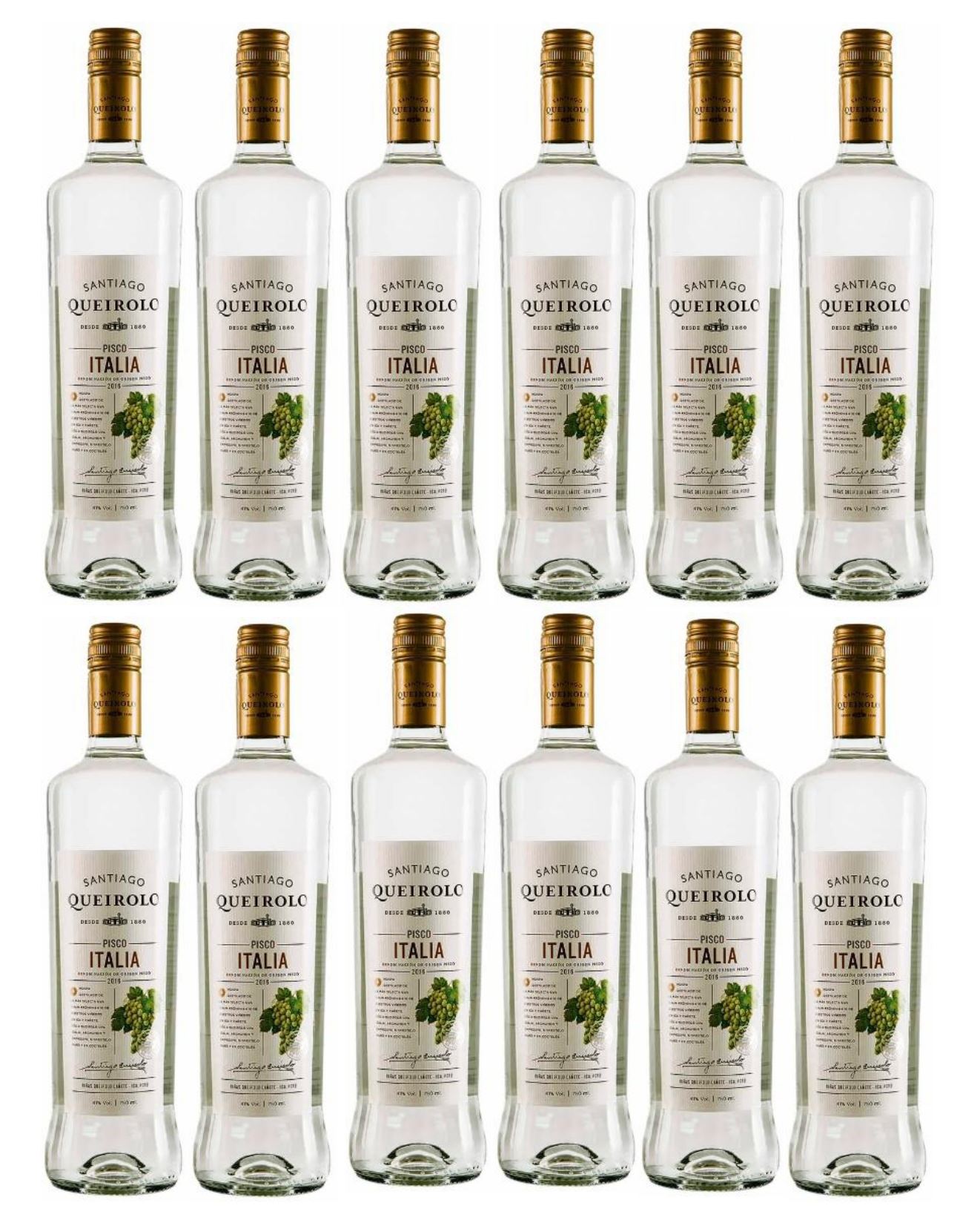 Pisco Santiago Queirolo Italia 750 ML - 12 UND