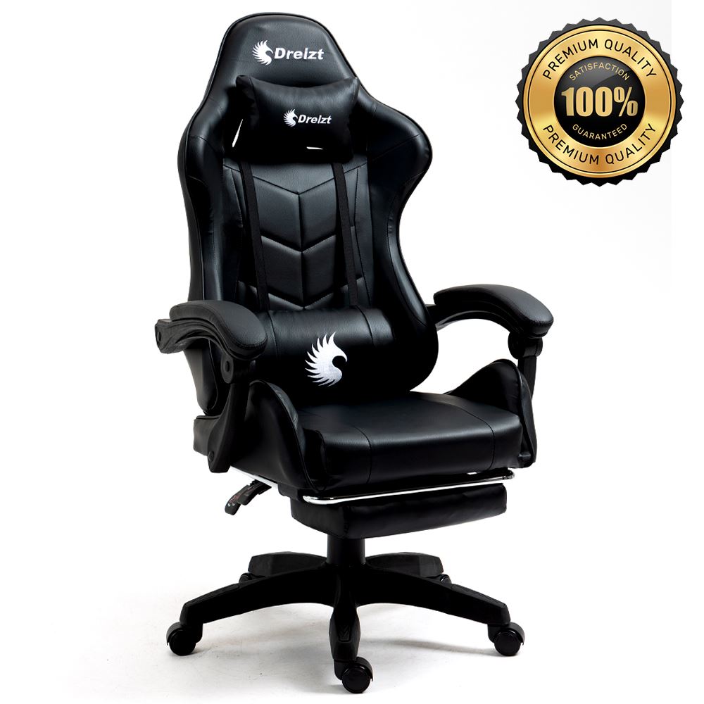 Silla Gamer Ergonómica Dreizt Shine Series Negro Posapies Reclinable