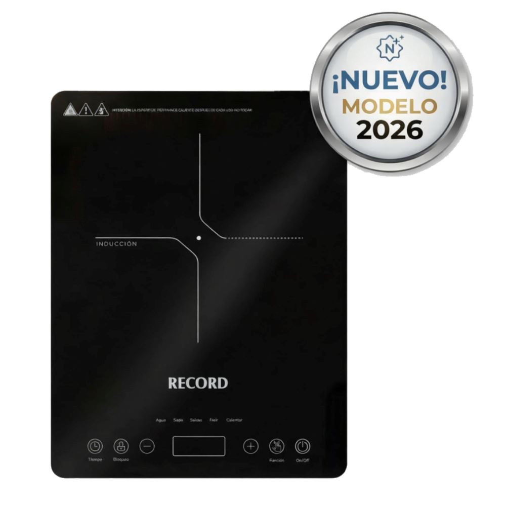 Cocina de inducción Record, 2000W, conexión eléctrica, negro REC-COINNE102