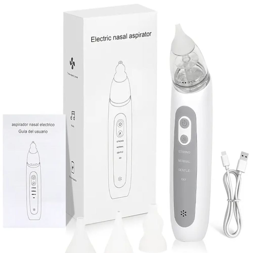 SUCCIONADOR NASAL ELECTRICO PARA BEBES MUSICAL 3 BOQUILLAS