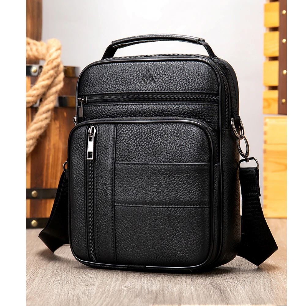 Morral De Cuero Vacuno Aldebarán 7457 Negro