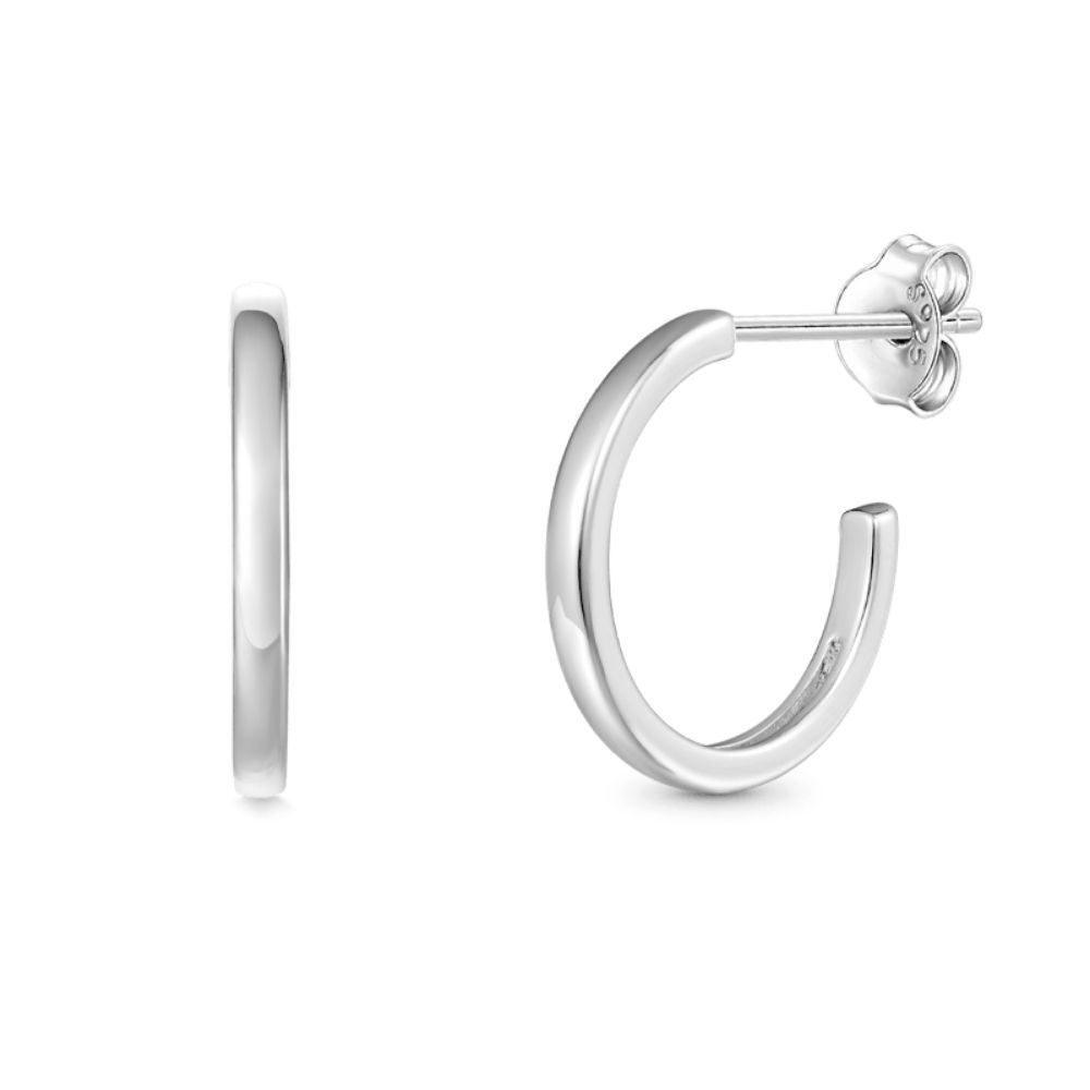 Argollas de aro Plateados planos Gnoce