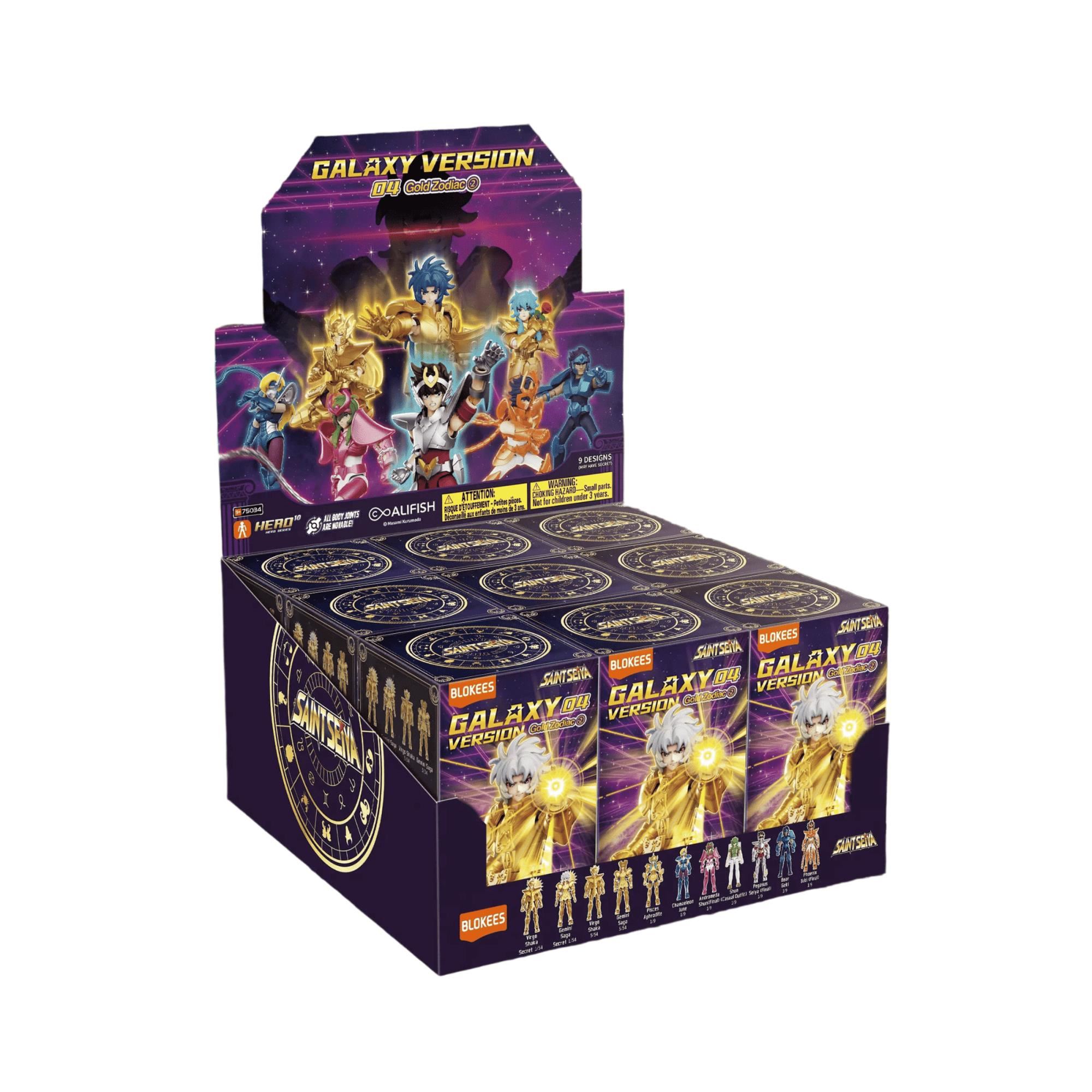 Blokees Kit de 9 Blind Boxes de Los Caballeros del Zodiaco Galaxy Gold Zodiac 04 Armable - 75034