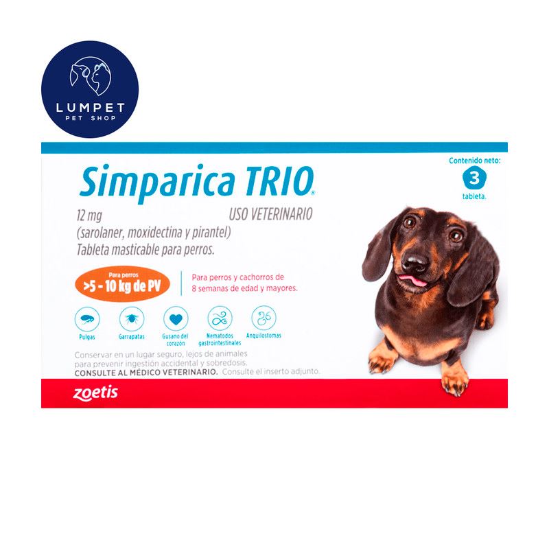 Simparica Trio Caramel 5 - 10 kg X3 Tabletas