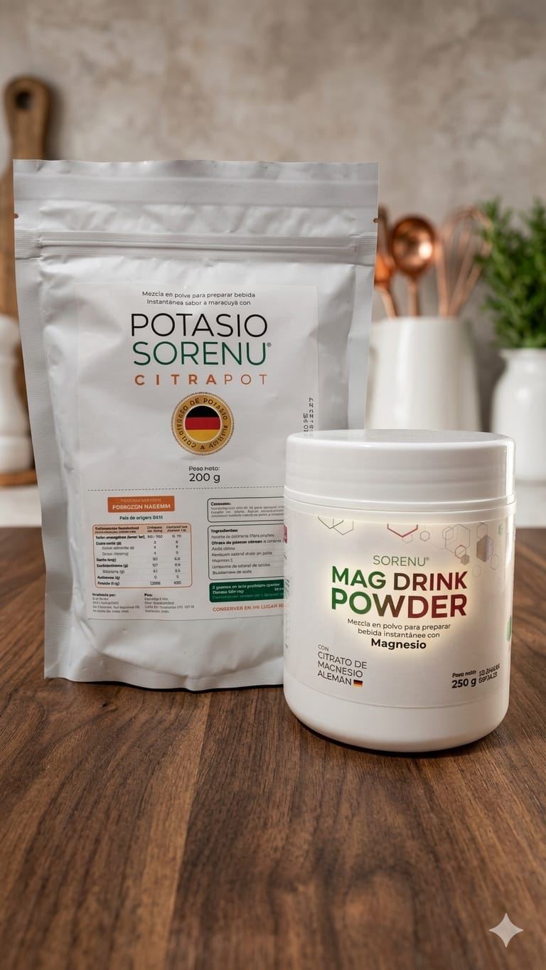 DUO DINAMICO Magnesio SIN STEVIA 250gr y Potasio CON STEVIA 200gr DOYPACK  SORENU-REGISTRO SANITARIO