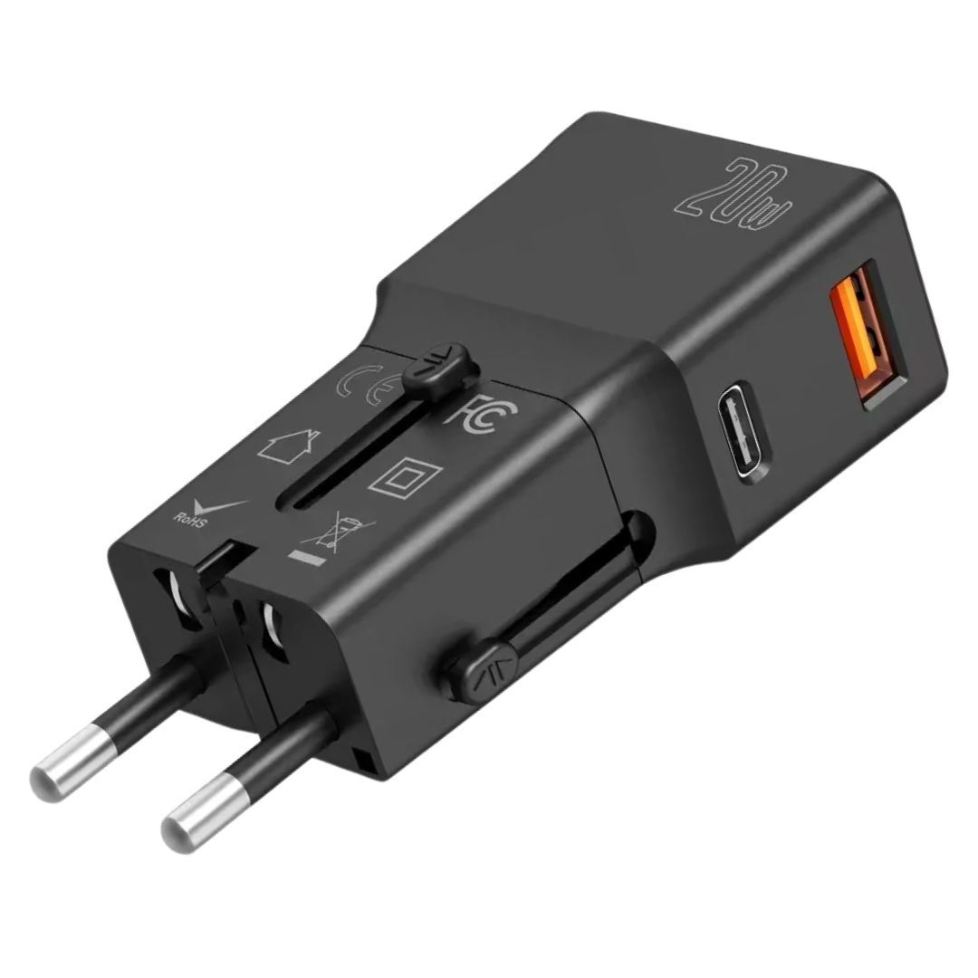 Cargador de Viaje PD 20W Puerto USB + Tipo C 100-240V SANCI SC-C7970