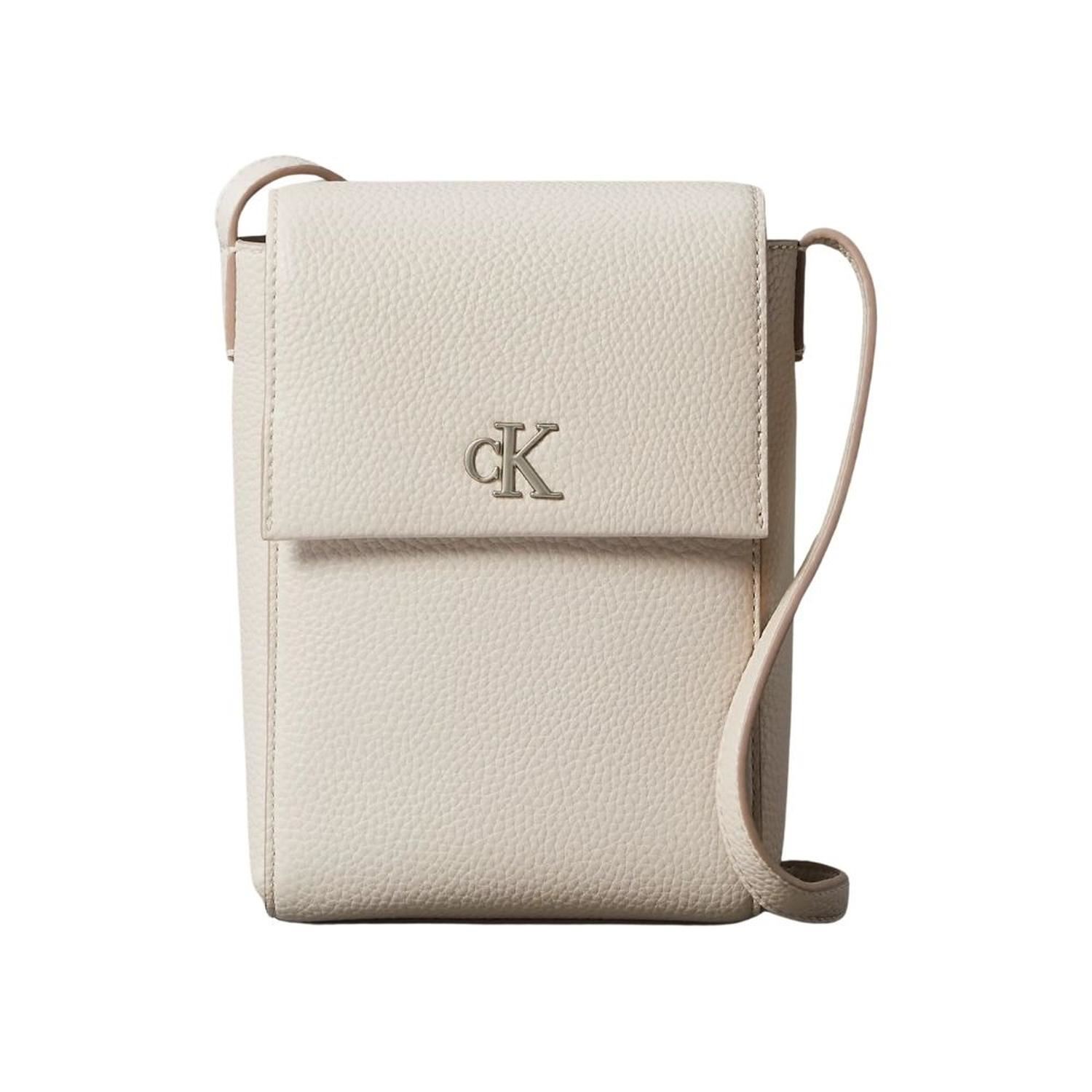 Cartera crossbody calvin klein minimal monogram - beige_T Generico
