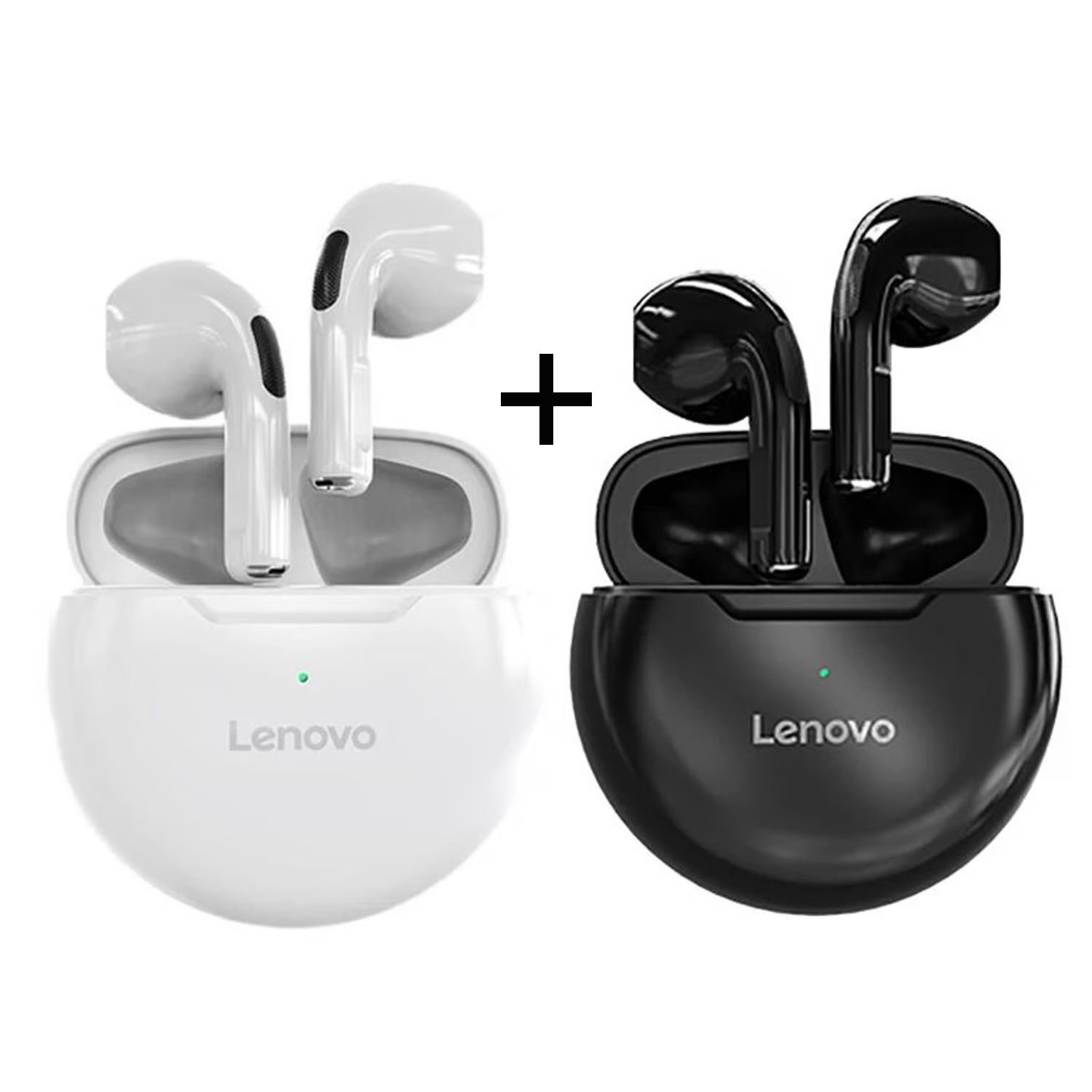 Audífonos Lenovo HT38 Negro + Audífonos Lenovo HT38 Blanco