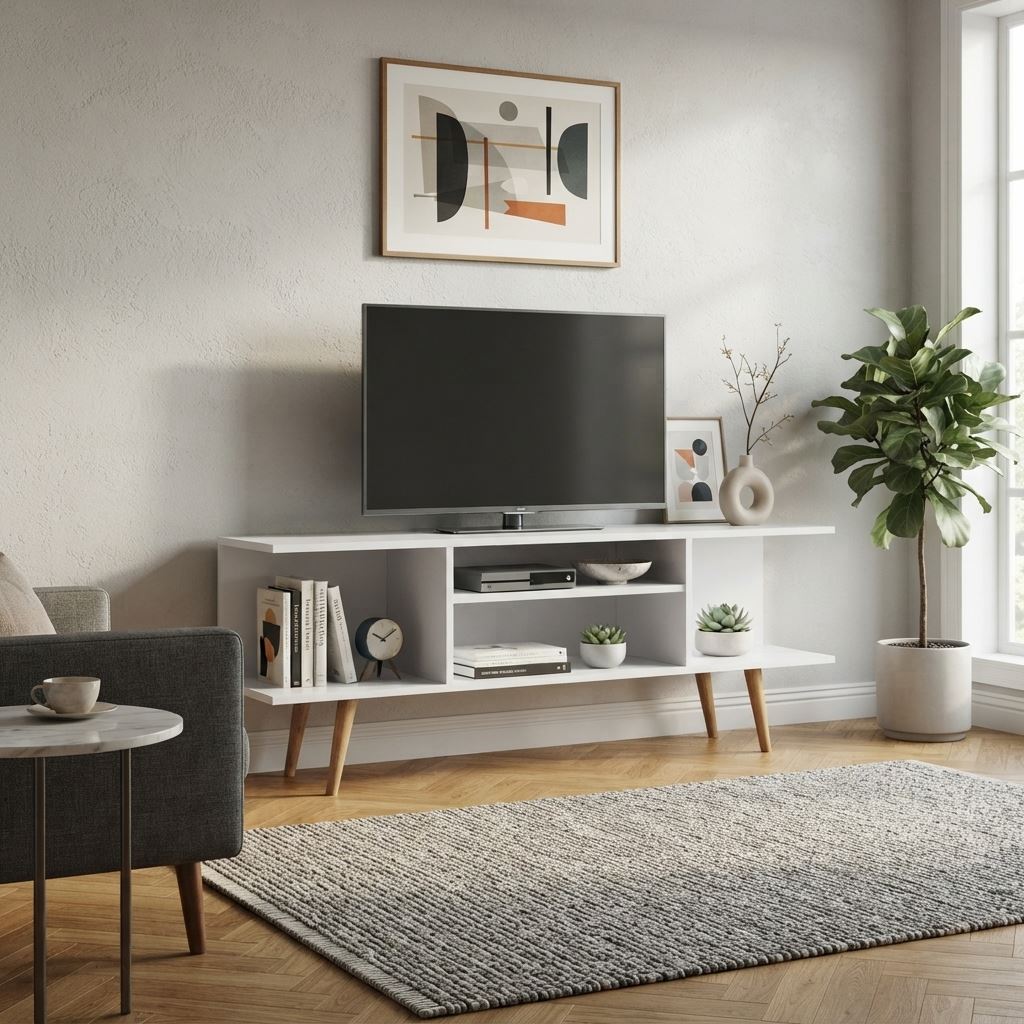 MESA DE TV MONTENEGRO 55" MOVENDA BLANCO