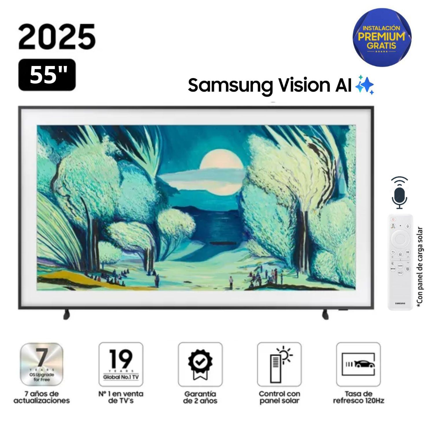 Televisor Samsung The Frame 55" Qled 4k Vision AI Smart TV QN55LS03F - Nuevo 2025