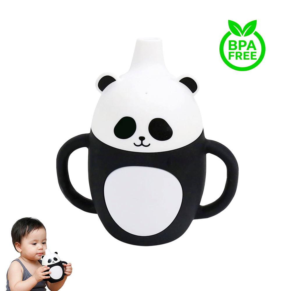 Vaso de Silicona Osito panda 360º anti derrame para bebe