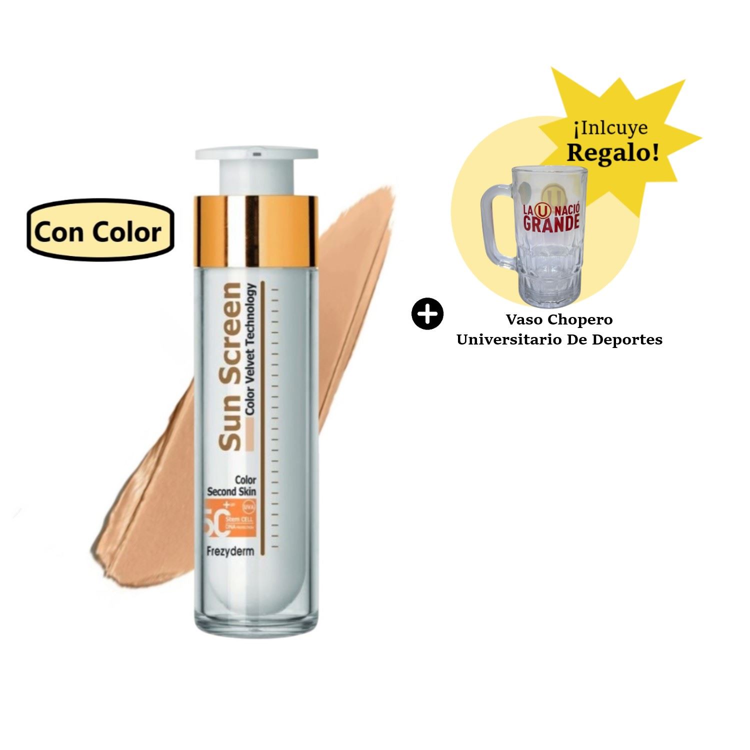 Frezyderm Color Face Spf50 50Ml + Vaso Universitario 330ML