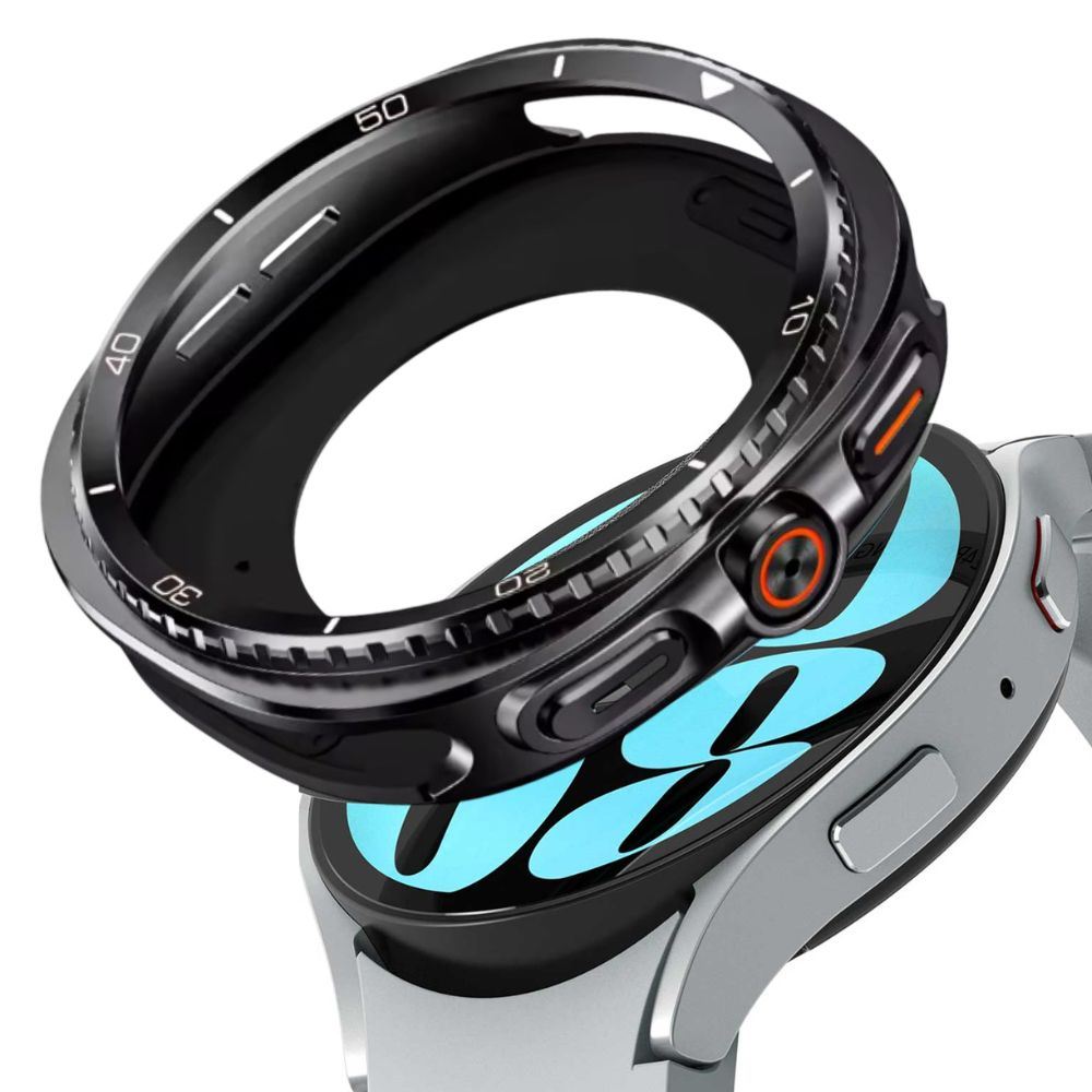 Case de Metal Para Samsung Galaxy Watch 44mm Negro 8 Classic