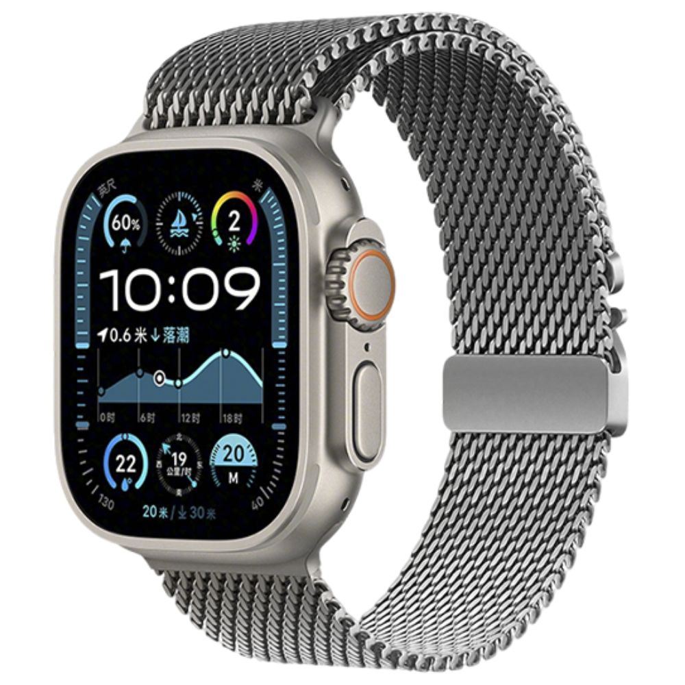 Correa de Acero Milanese Loop Malla Buckle Para Apple Watch Plateado