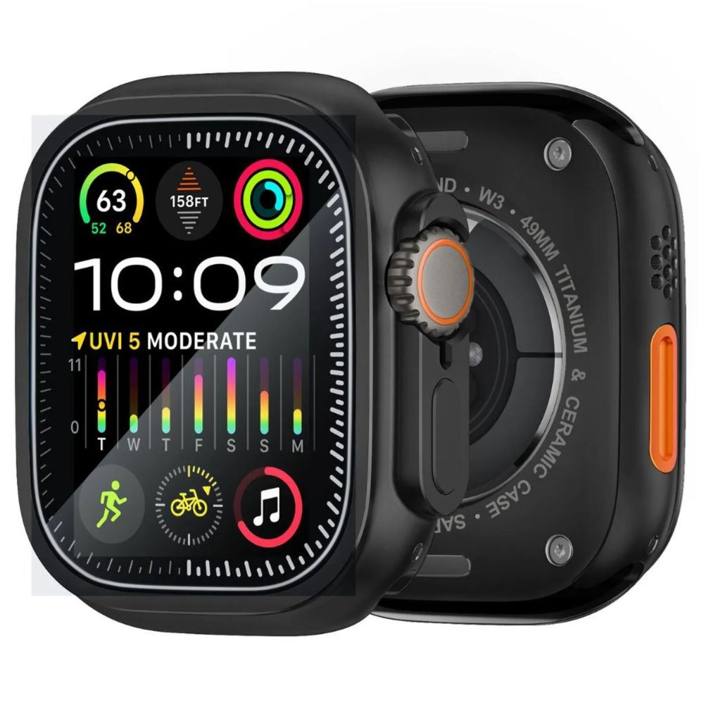Case Para Apple Watch Ultra y Ultra 2 49mm Metal Negro Clasico