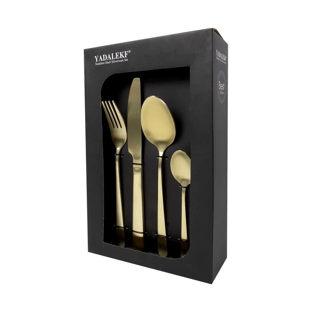 Set de Cubiertos Dorados de 16 Piezas de Madera Cutlery - 10286557