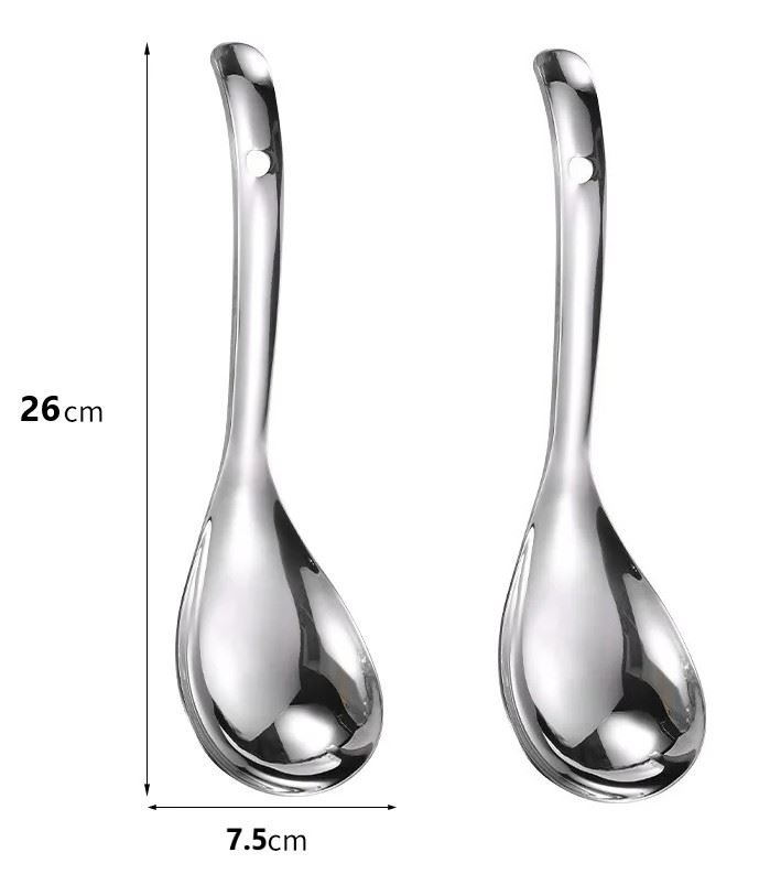 Pack x2 Cuchara Cucharon de alimentos de acero inoxidable 26x7.5cm