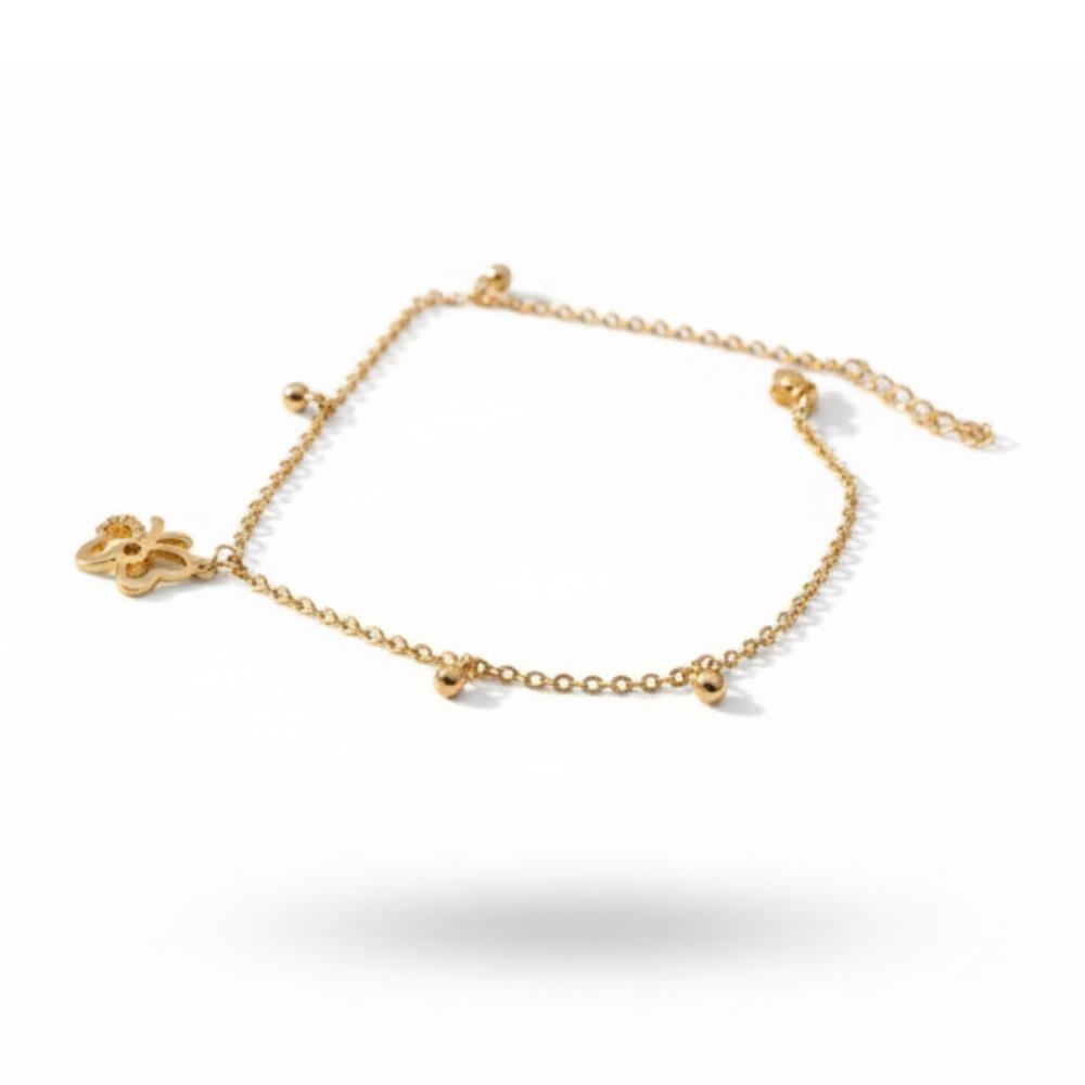 TOBILLERA MUJER DORADA CON DIJE MARIPOSA