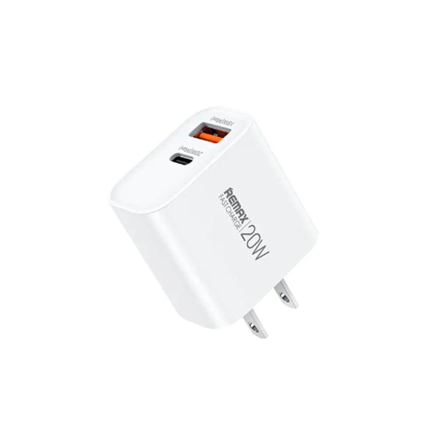 Cargador Rápido Remax RP-U120 20W Blanco USB-A + USB-C