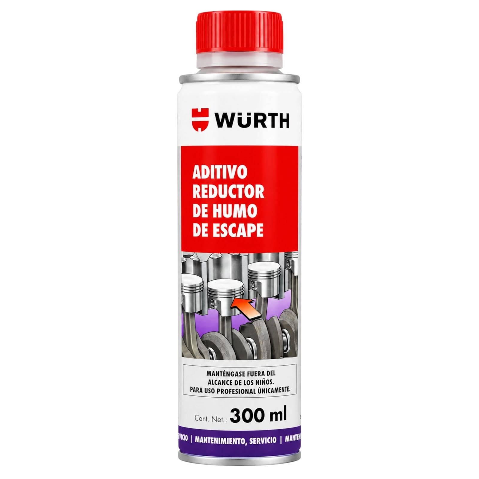 Aditivo Reductor de Humo de Escape WÜRTH 300 ml para Motores Gasolina y Diésel