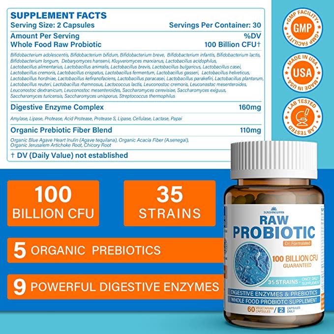 Sunshine Raw Probiotic 100 Billion CFU