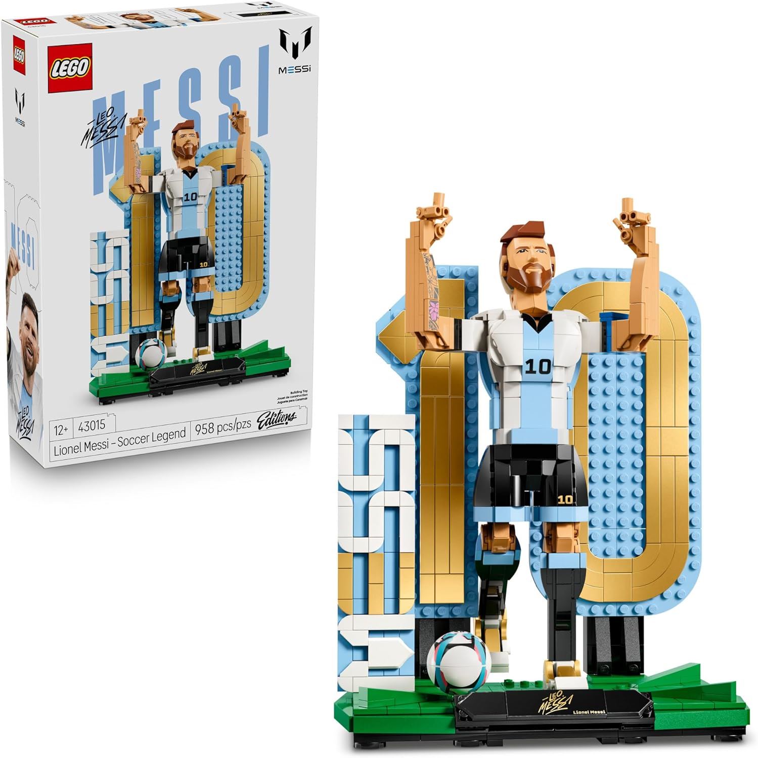 MUNDIAL 2026 LEGO 43015 Lionel Messi Leyenda del Fútbol Set Coleccionable