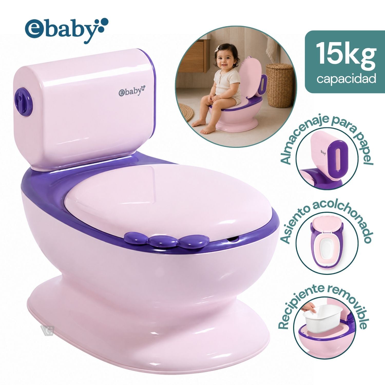 Bacinilla CLEANY- EB900-1 Rosado
