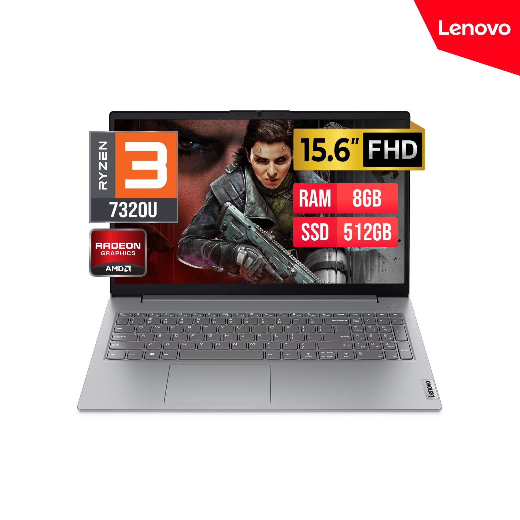 LAPTOP LENOVO V15 G4 AMN 15.6" FHD AMD Ryzen 3 7320U 2.4/4.1GHz 8GB DDR5 512GB FreeDOS