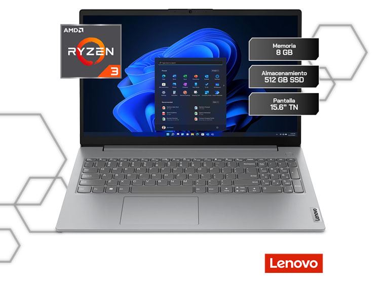 Laptop Lenovo V15 G4 AMD Ryzen 7 8GB RAM 512GB SSD 15.6" FHD Windows 11