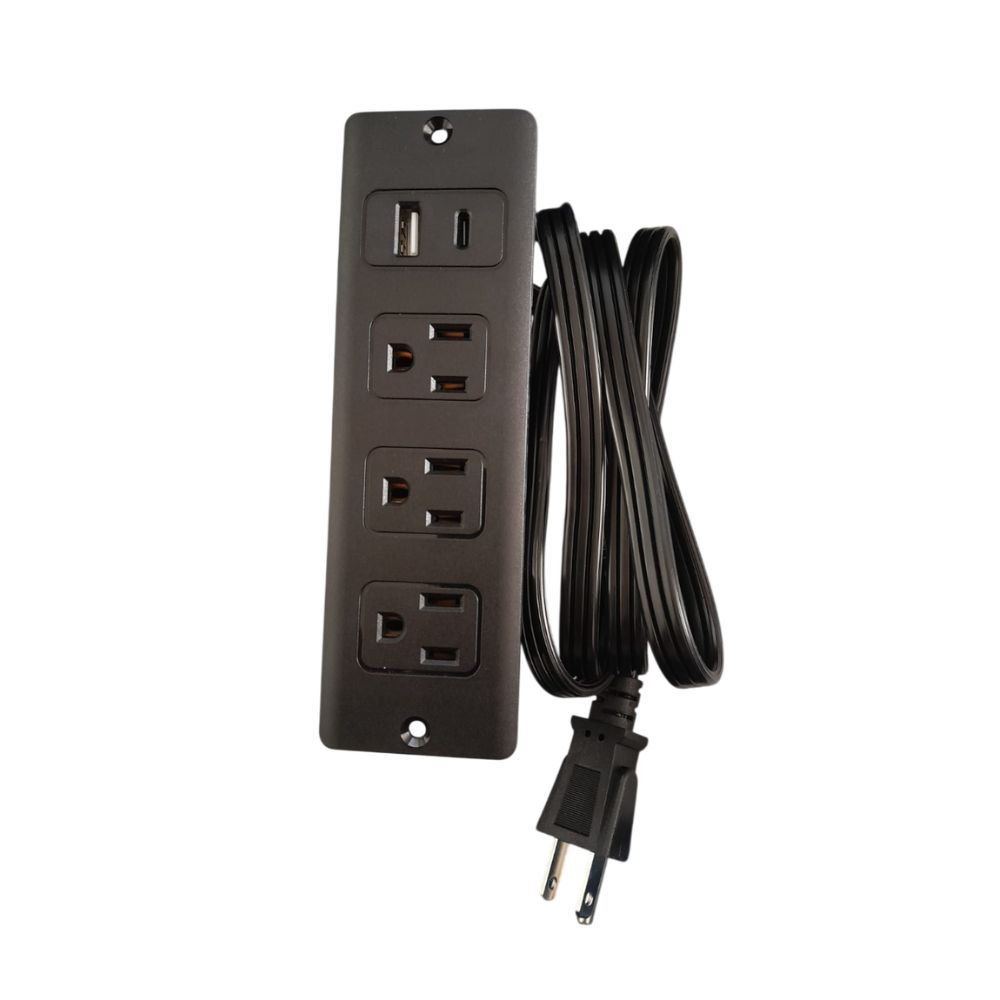 Tomacorriente empotrada para escritorio 3 tomas 1 tipo C y USB