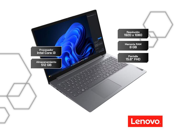 Laptop Lenovo V15 G5 IRL Core i3 13ª gen 8GB 256GB SSD 15.6 FHD Windows 11
