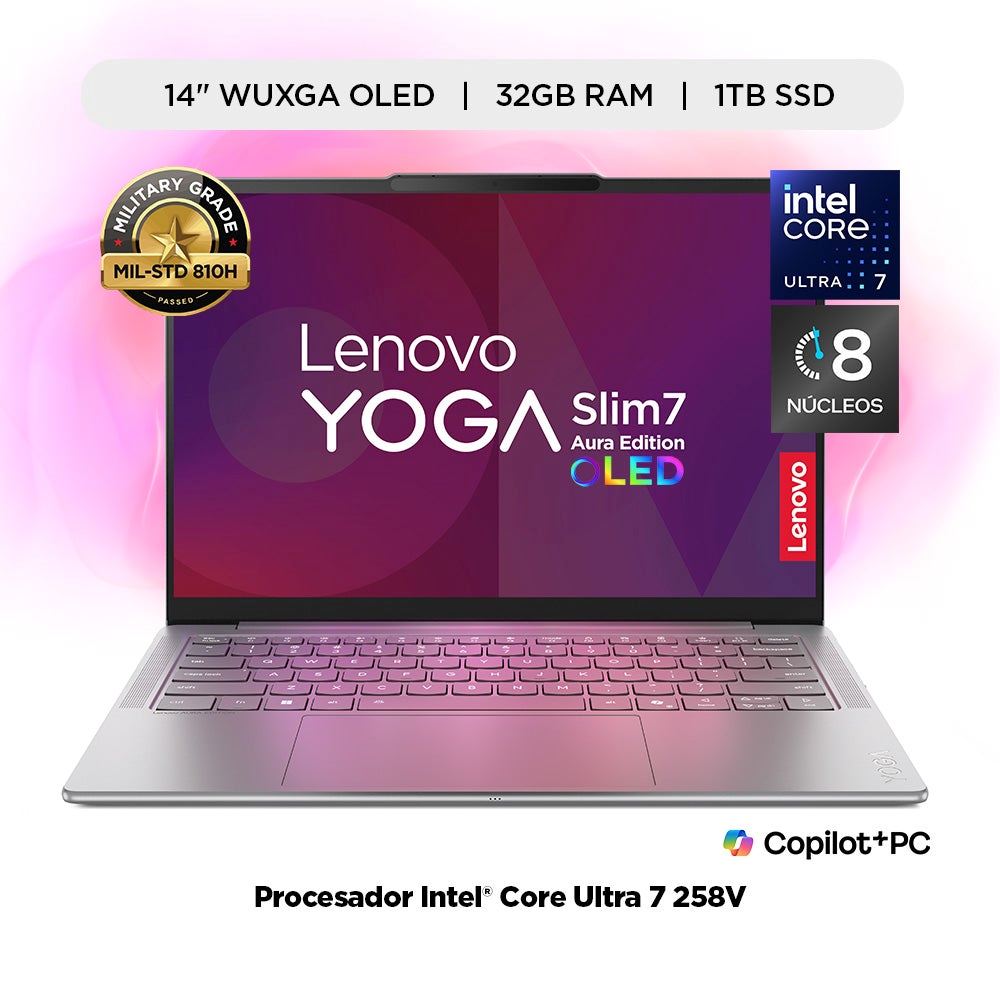 Laptop IA Lenovo Yoga Slim 7i 14" OLED Intel Core Ultra 7 248V 32GB 1TB