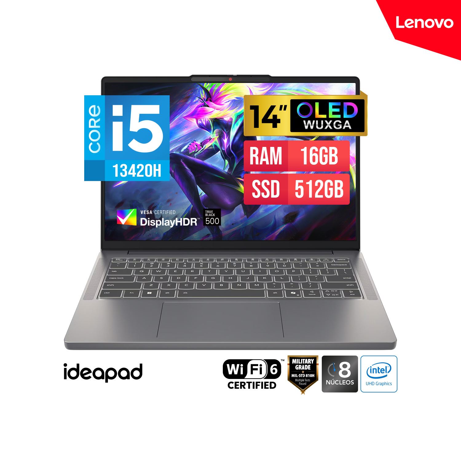 LAPTOP LENOVO IDEAPAD SLIM 3 14IRH10 14" WUXGA OLED i5-13420H 16GB 512GB FreeDOS