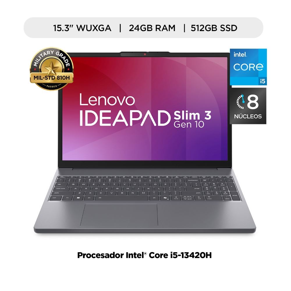 Laptop Lenovo Ideapad Slim 3i 15.3" Intel Core i5-13420H 24GB 512GB SSD WUXGA