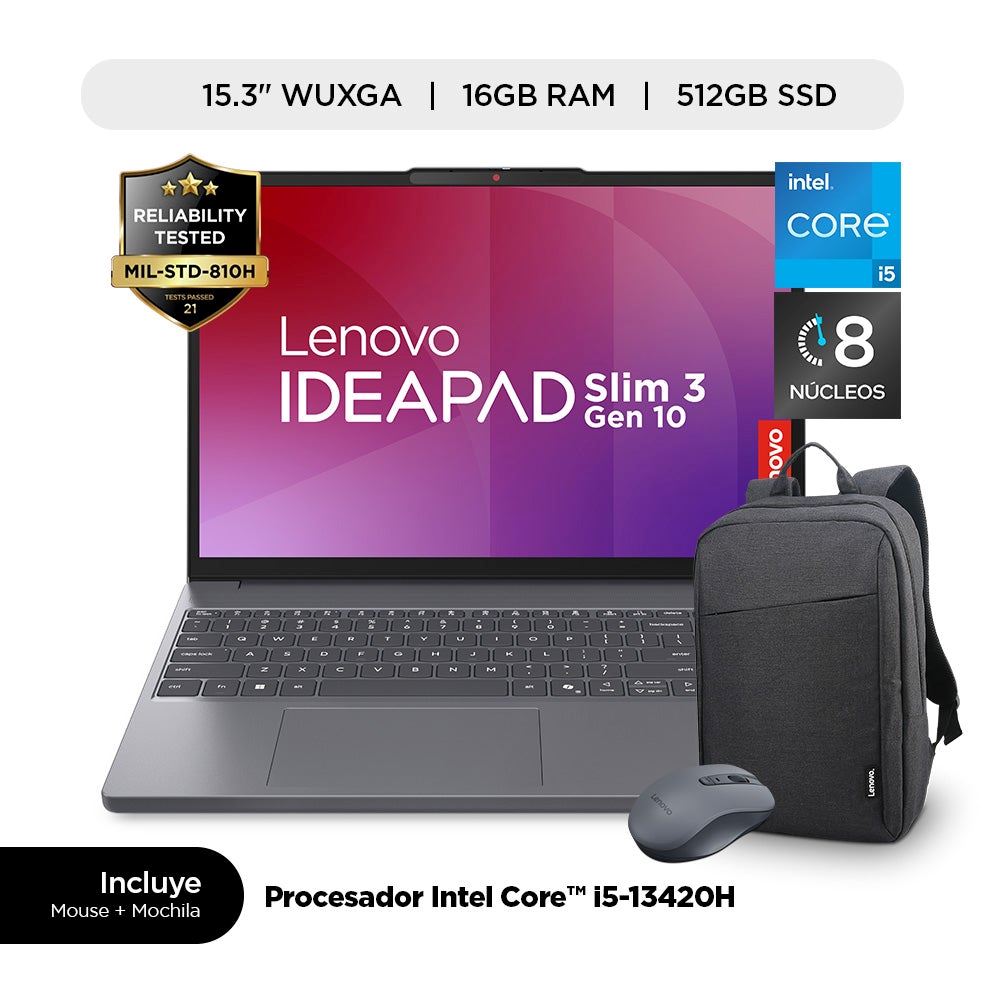 Laptop Lenovo IdeaPad Slim 3i 15.3" Intel Core i5 512GB 16GB WUXGA