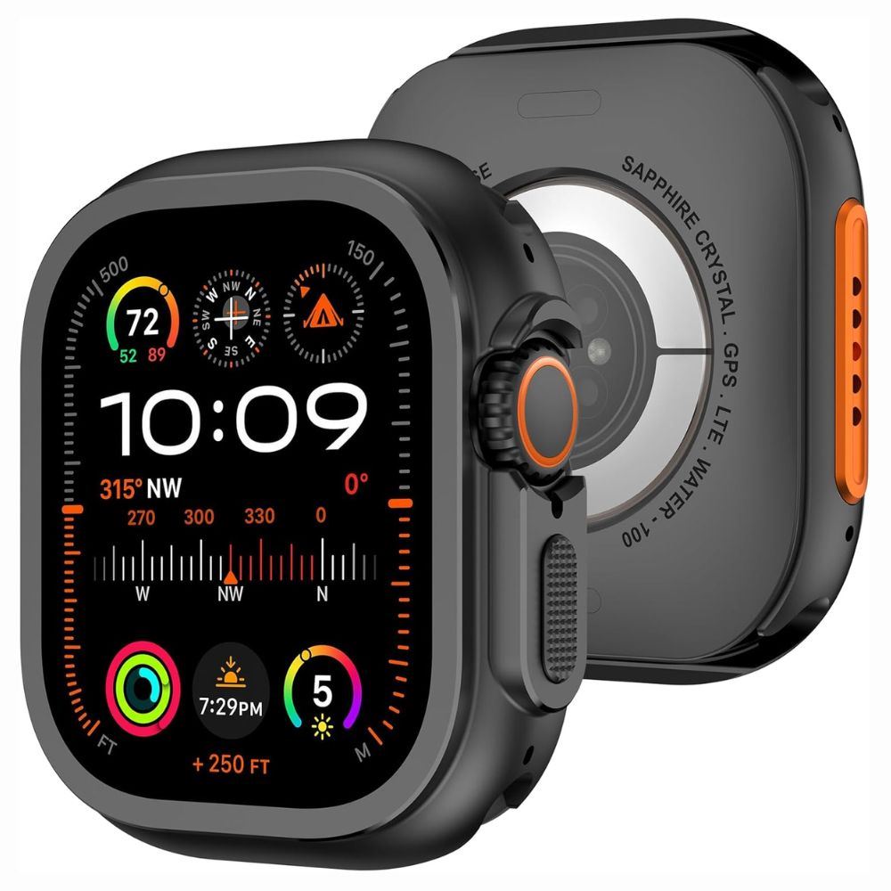 Case Para Apple Watch Ultra Ultra 2 Ultra 3 De Metal Negro