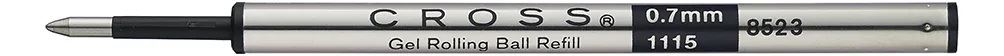 Repuesto Bolígrafo 8523 Cross Selectip Gel Rollerball Black Plateado Negro