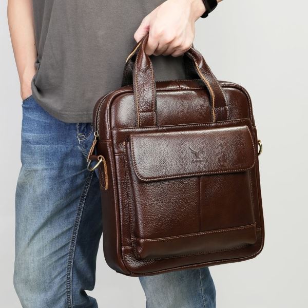 Morral De Cuero Vacuno 8579 (LAPTOP 13.3" - A4) Café