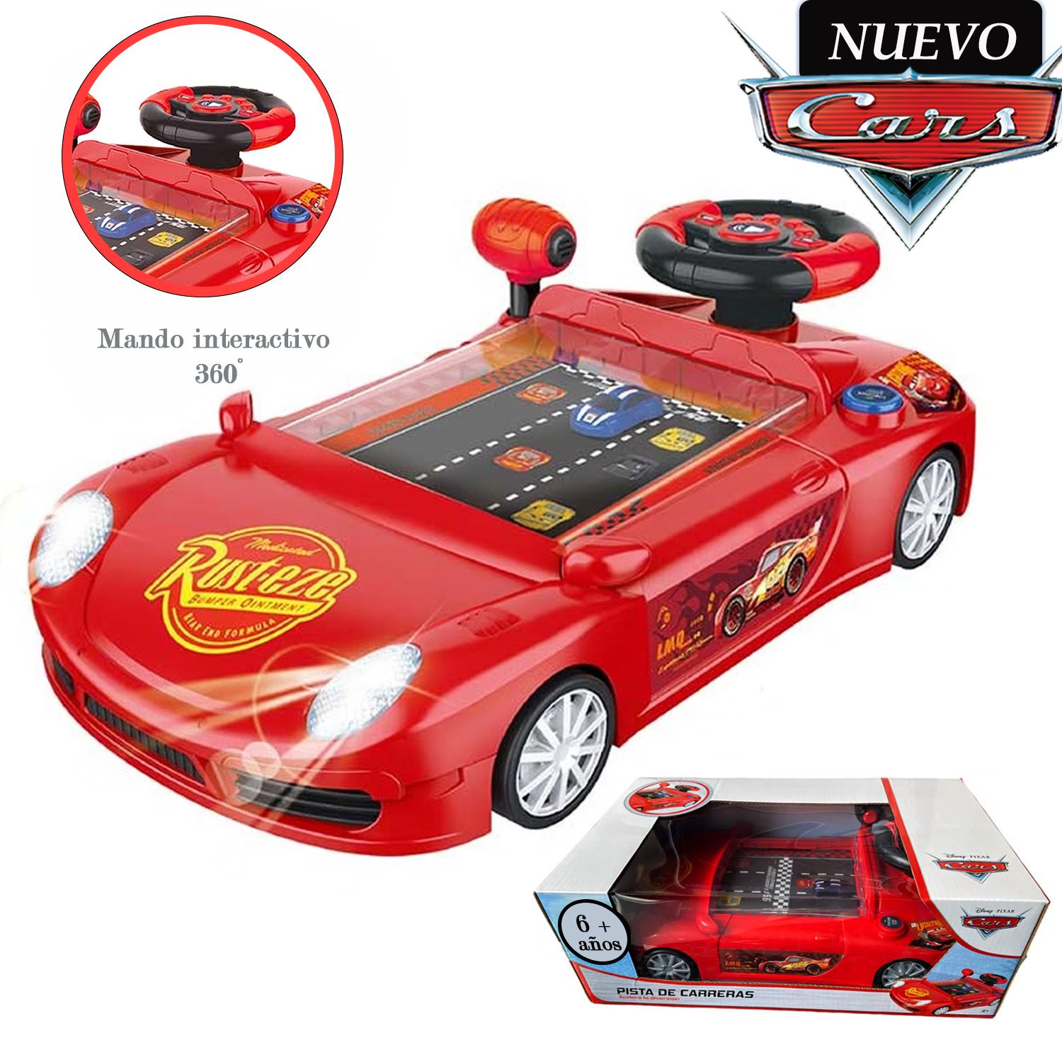 Juguete Carro de Carrera Consola  CARS con Luces y Sonido