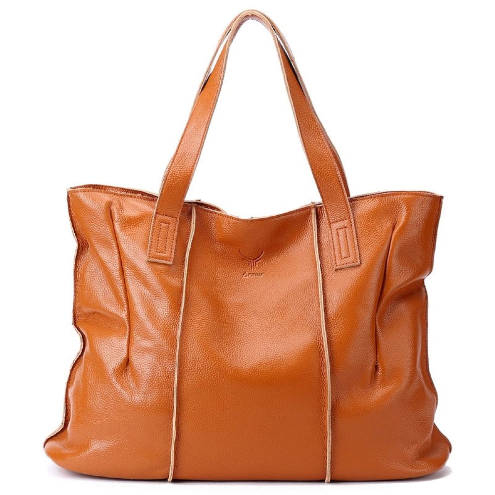 Bolso de Cuero Vacuno De Amplia Capacidad 8692 Camel