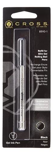 Repuesto Bolígrafo Cross Gel Rollerball 8910-1 Plateado Negro