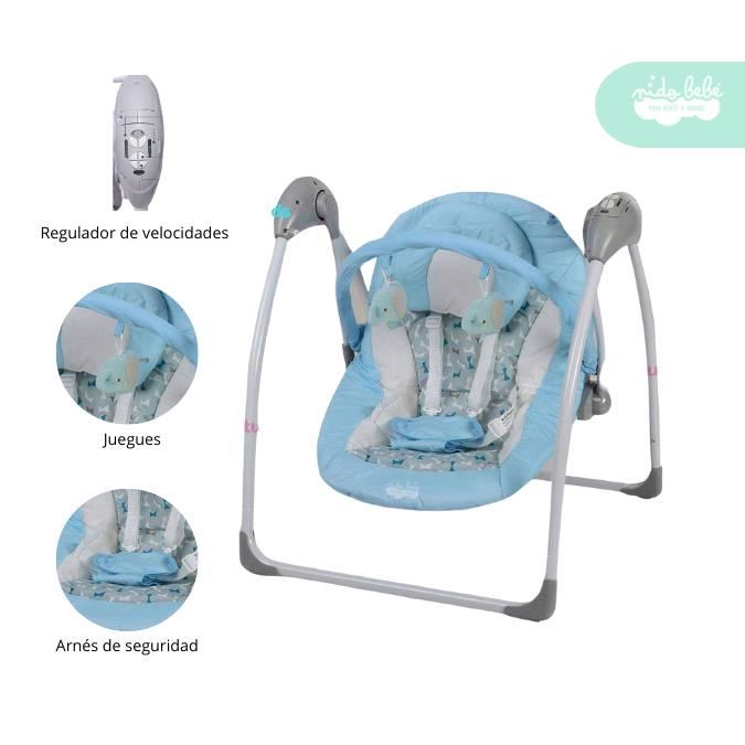 Silla Nido Mecedora de Bebé Columpio Bouncer Blue