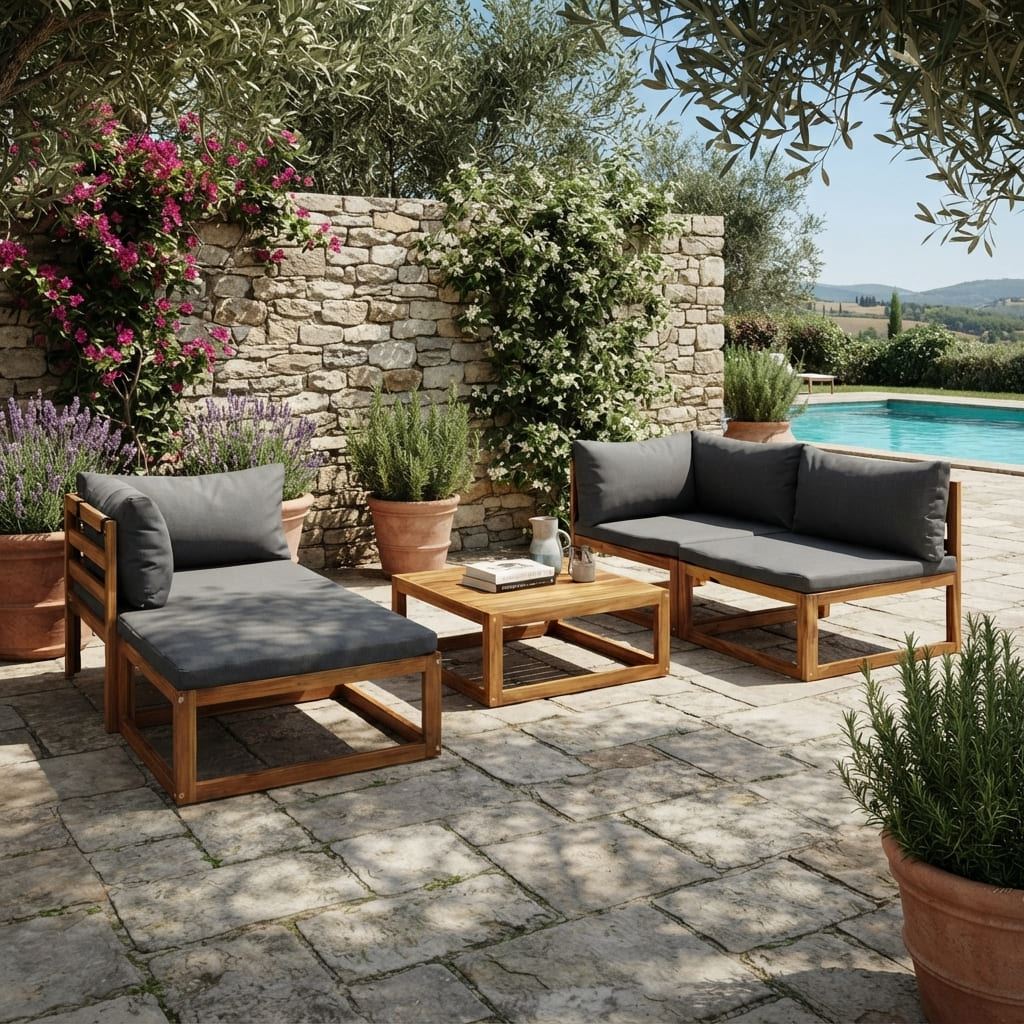 SET DE TERRAZA LLANERO 4 PERSONAS CON MESA MOVENDA