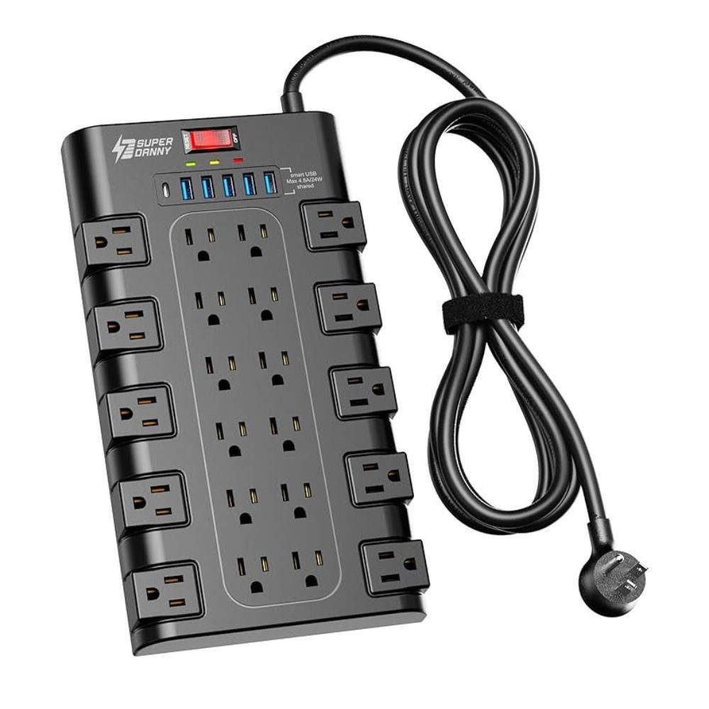 Tomacorriente 2100J con 22 Tomas,5 Puertos USB y 1 tipo-C