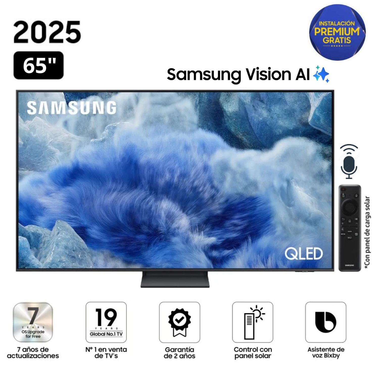 Televisor Samsung QLED 65" Visión AI Smart TV QN65Q8FAAGXPE - Nuevo 2025