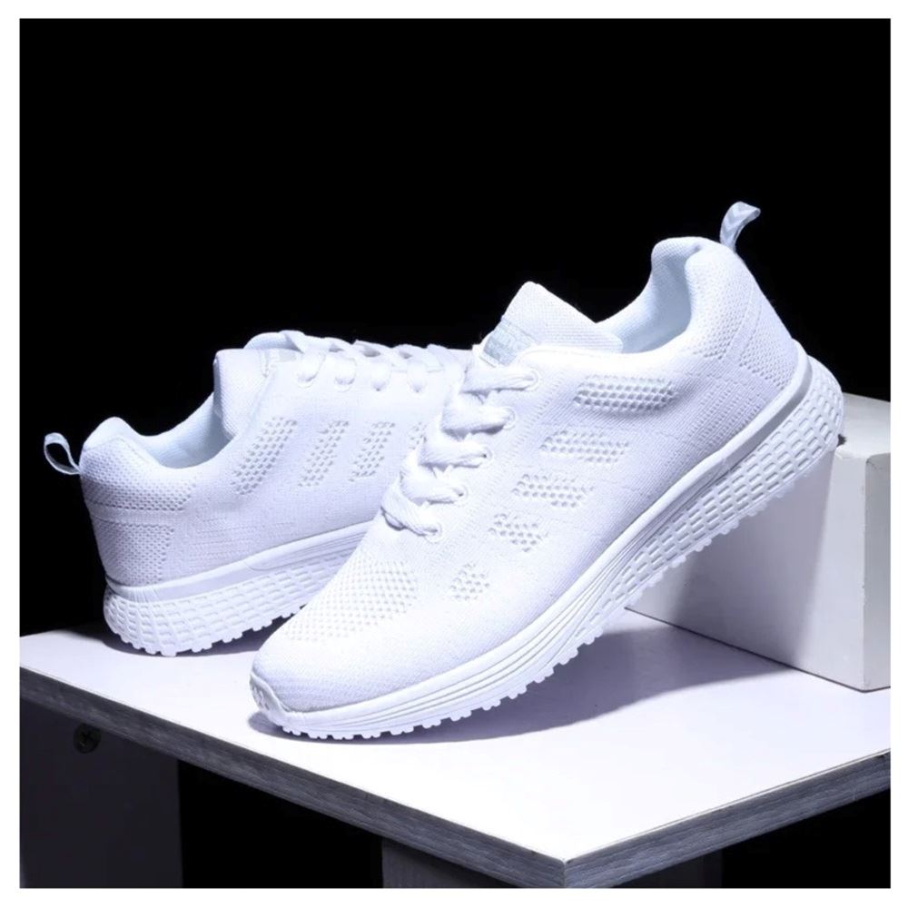ZAPATILLAS ULTRA LIGERAS MESH DEPORTIVAS BLANCAS ESCOLAR DIARIO ANTIDESLIZANTE VERANO ZAPATO GENIEKA